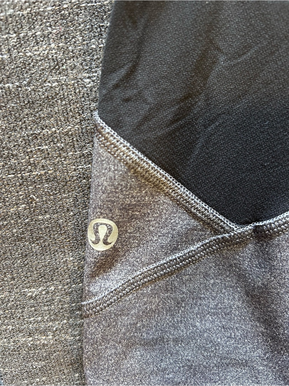 lululemon athletica Black and Gray Leggings with Signature Logo